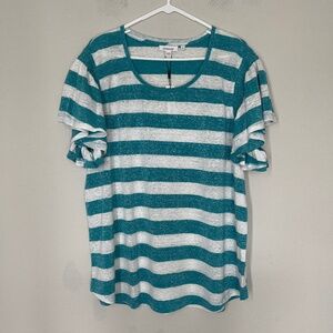 NEW Chico's Linen Shirt Women’s Size 4 (XXL) Striped
